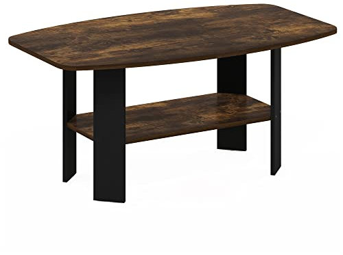 Furinno Design Simple Table Basse, Bois, Pin ambré/Noir, d'ingénierie, One Size