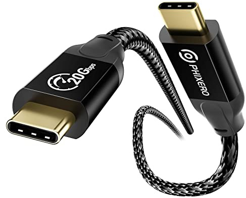 PHIXERO USB C to USB C Cable 100W [USB C 3.2 Gen 2x2, 20Gbps] USB C Cable with 4K Video Output, Compatible with Thunderbolt 3, MacBook Pro, iPad Pro, Laptops, Samsung (Straight, 2m)