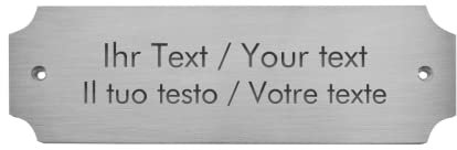 Großes Türschild aus Edelstahl mit personalisierter Gravur - 170 x 57 mm, eckig - gebürstete Oberfläche - Klingelschild, Namensschild mit eigenem Text