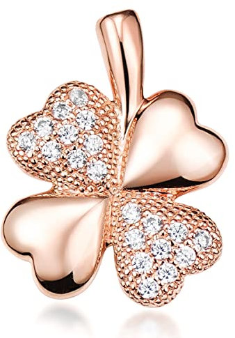 Materia Kleeblatt Anhänger Rosegold - Damen Kettenanhänger Silber 925 KA-309-Rose_Ohne Kette