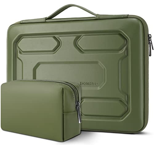 DOMISO 15,6 pollici Custodia per laptop da con manico Custodia protettiva in EVA impermeabile antiurto per 15.6 Yoga 720/Legion 5 Gen 6/IdeaPad 310 320 ThinkPad T570/HP Envy 15, Verde