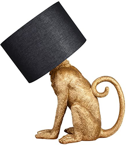 Jungle Lampe Affe Tischlampe Gold Tischleuchte Monkey Dekoleuchte ohne Leuchtmittel Tierfigur cw266 Palazzo Exklusiv