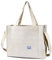 Tibroni Sac à main rétro Sac à bandoulière Grand sac en velours côtelé pour femme Sac fourre-tout décontracté Aesthetic, l'école et la vie quotidienne, beige