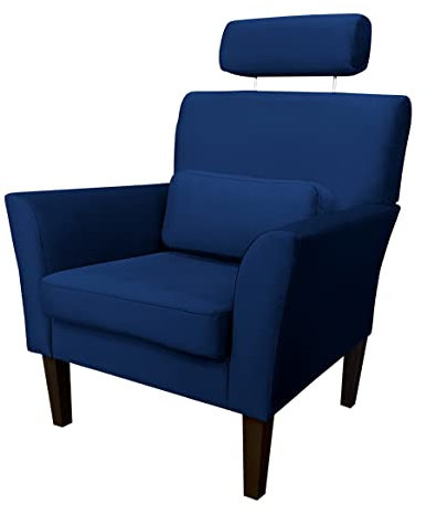 MartHome Modern Sessel Relaxsessel für Wohnzimmer Maximo Stuhl - Einzelsofa Loungesessel Wohnzimmersessel, Stoff Sessel - Relax Sessel TV Ohrensessel (Marineblau MG16)