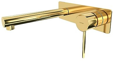 KOLMAN Waschtischarmatur für Waschbecken Gold LUGO Wand Badarmatur Waschtischbatterie