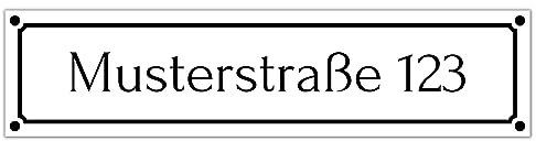 Straßenschild personalisiert 50cm x 12cm hergestellt aus robustem PVC stoß- und kratzfestes Schild in verschiedenen Farben Hausnummer Schild mit UV-Schutz (Weiß)