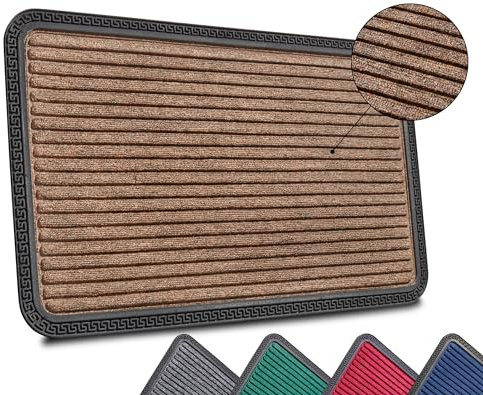 Hanse Home Fußmatte für Innen und Außen - Schmutzfangmatte rutschfest - Fussmatte Waschbar & Wetterfest, Türmatte Fußabtreter für Flur, Terrasse, Eingangsbereich - 45x75cm, Beige
