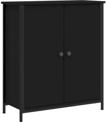 vidaXL Sideboard, Kommode mit viel Stauraum, Highboard Wohnzimmerschrank mit verstellbaren Beinen, Schrank Anrichte Beistellschrank, Schwarz Holzwerkstoff