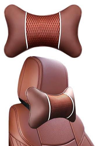 douyif Auto Kopfstütze Auto Nackenkissen Kopfstütze Braun Auto Memory Foam Kopfstütze Für Autositz Auto Kopfstütze Kissen Nackenstütze für Autositz Fahren Spielsitz Bürositz Sportsitze Reise