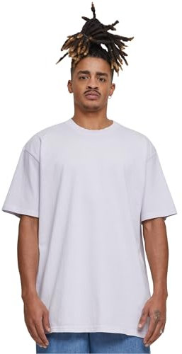 Build your Brand Mens By189-acid Washed Heavy Oversize Tee T-Shirt, Soft Lilac, M UK