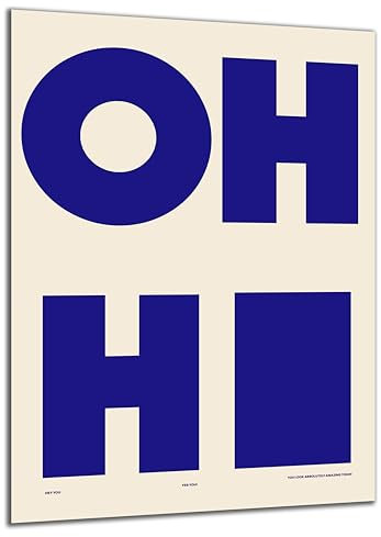 DARO Design - Wand-Bild Abstrakt Oh Blau Weiß auf 6mm HDF 84x56 cm - Wand-Deko Bilder Geschenk