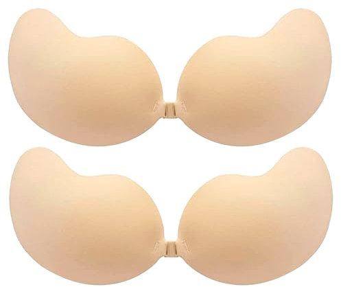 ULITIQ Reggiseno adesivo push up senza spalline, reggiseno push up adesivo senza pieghe, reggiseno adesivo per petto grande, seno piccolo Go Braless, reggiseno adesivo invisibile 2 paia, 2 paia, coppa