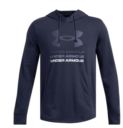 Under Armour Herren Rival Terry Graphic Hoodie Sweatshirt, Midnight Navy/Tech Blue, S