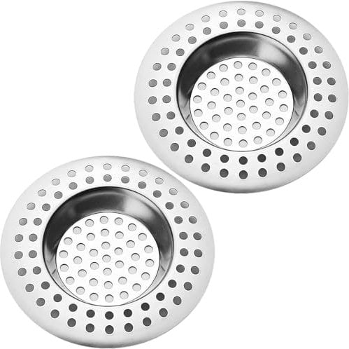 2Pcs Stainless Steel Kitchen Sink Strainer Plug,Hair Catcher & Drain Filter - 75mm Diameter, Drain Protector, Hair Catcher for Bathtub, For Kitchen BathtubBathroom.