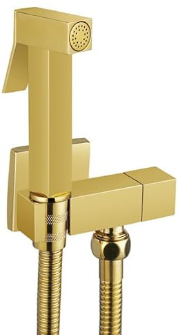 Douchette Toilette Wc Suspendu Kit Douchette Wc Encastré Pulverisateur A Main Tout En Cuivre or Titane