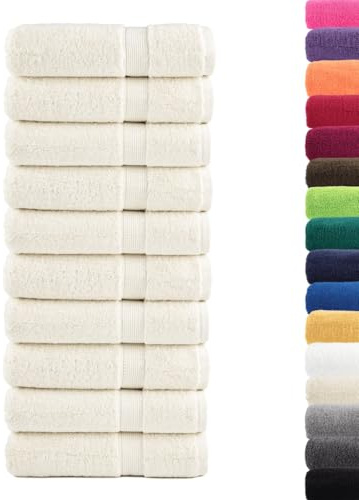 vidaXL Premium-Handtücher SOLUND 10 STK. Cremeweiß 50x100 cm 600 g/m²