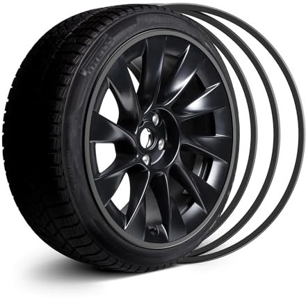 EVOOOR Automobil-Alufelgen-Randschutz - Vollständige Abdeckung des gesamten Radkranzes - Streifen zur Vermeidung von Bordsteinschäden - Set aus 4 Radschutzern -17 Schwarz