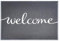 Floordirekt Welcome Fußmatte - Schmutzfangmatte, Türmatte mit Aufdruck - Fußabtreter, Sauberlaufmatte, Türvorleger, Fussmatte innen, Vinyl Spaghettimatte (Welcome - Grau, 50 x 80 cm)