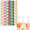 100pcs Paper Straws Biodegradable Disposable Straws,Large Dot Colored Paper Drinking Straws Juice Coffee Cold Cocktail Straws for Birthday Wedding Bridal/Baby Shower Party Straws Drink Accessories