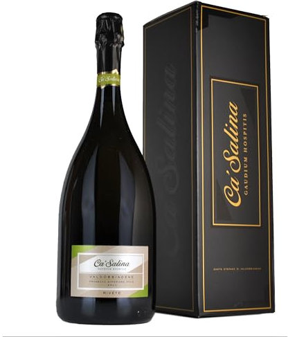 Ca'Salina Valdobbiadene Prosecco Superiore DOCG Magnum (Dry to your taste) Rivete Brut (1.5L x 1 Bottle) Gift Boxed