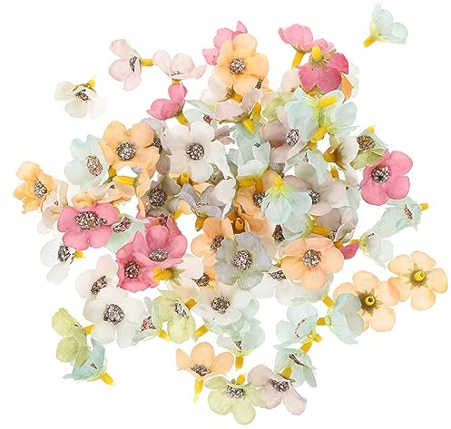 Cabilock 100stücke Künstliche Blumenköpfe Seidenblumen Für -Dekoration Für Hochzeit Party Bastelprojekte Und Heimdekoration Hochwertige Flexible Blütenköpfe Bunten Farben