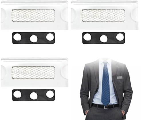 Namensschilder Magnet, Selbstklebend Magnetisch, Namensschilder Für Kleidung, Durable Namensschild, Namensschilder Magnete, Magnetische Ausweishalter mit 3 Starken Neodym-Magneten, 3 Stück