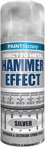 MIXEL Hammer Effect Silver Spray Paint, Quick Drying Formula, Easy to Apply, Ideal for Metal, Wood, Plastics, Perfect for DIY Projects, Home Improvement, 400ml, (1 Pcs)