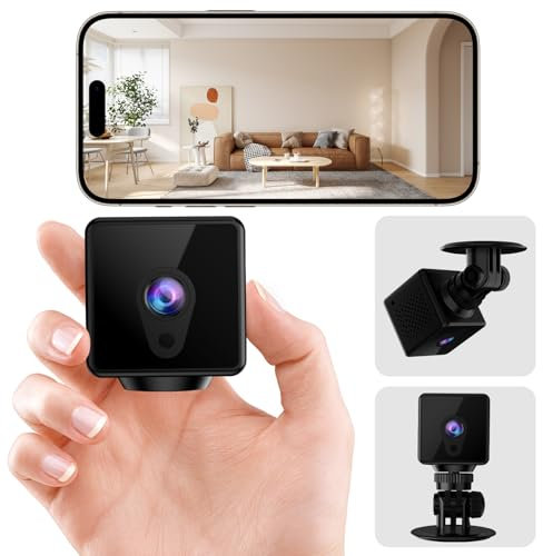 Mini Cámara Espía, Cámara de Vigilancia Interior WiFi, Streaming en Directo, Cámara con App Móvil, Alimentación por Batería, Vigilabebés con Detector de Movimiento