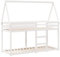 HEFZGDB Etagenbett mit Dach Weiß 75x190 cm Massivholz Kiefer Bette Gästebett Bettgestell Doppelbett für Wohnbereich Gästezimmer Schlafzimmer Herberge