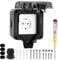 Enchufe Exterior Impermeable, Enchufe Exterior IP66, Enchufe Exterior Estanco con Conector de Cable y Tapa Abatible Enchufes Estancos para Cocina Baño Garaje Piscina y Jardín, Negro