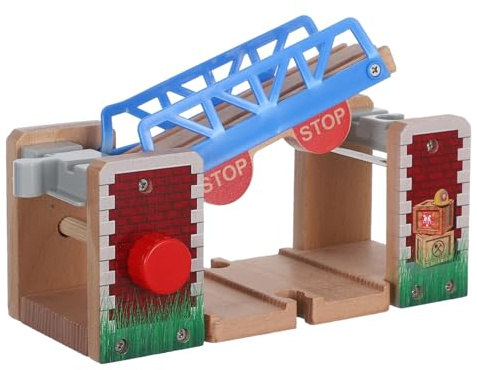 Holzeisenbahn Hebebrücke Zubehör für Zug und Kunststoff 1 Stück | Gleiszubehör für Spiel, Fördert Kognitive Fähigkeiten, für Eisenbahnszene