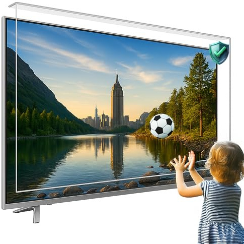 Pro Smart Unbreakable TV Screen Protector Fits 24 27 32 40 43 50 55 65 75 77 83 85 86 98 100 inch TV for OLED, QLED, LCD, UHD, 4K & 8K | Ultimate Protection | Easy Installation | UV Durable (40 inch)