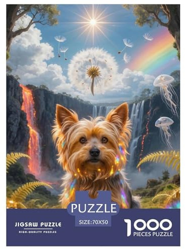 1000 Teile Yorkshire Terrier Puzzles Perfekt Für Spieleabende Wohnungsdekoration Cute Hund Puzzle Perfekt Für Erwachsene Und Kinder 70x50cm/1000pcs