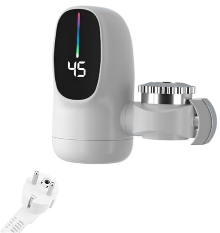 Dopsyesn Grifo Calentador De Agua Instantáneo Sin Tanque | Grifo de Agua Caliente Instantánea con Pantalla LED de Temperatura - Accesorio De De 3000W Para Interiores Baño Cocina