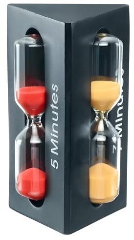 Westmark Sanduhr – vielseitig einsetzbarer Zeitmesser für Küche, Spiele & Alltag, Laufzeit ca. 3, 5 und 7 Minuten – Robustes Resin & Glas