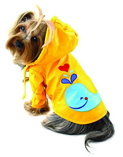 Wasserfeste Jacke für Hunde, Regenmantel, Regenbekleidung, Regenbekleidung mit Baumwollfutter für kleine Rassen, Größe XS, Gelb