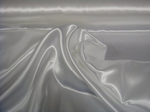 Stoff-Kollektion - Satin Stoff Meterware aus Polyester - Polyestersatin Glänzend & Doppelseitig 150cm breit – Ideal zum Nähen von Kostümen, für Bekleidung, als Dekostoff etc. - Weiß