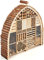 Kobolo Insektenhotel Insektenhaus Luxury XXL 101x23x109 cm in Bogenform - Zweigeteilt, Braun