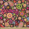 ABAKUHAUS toll Gewebe als Meterware, Hippie Paisley Blätter, Schön Gewebten Stoff für Polster und Wohnaccessoires, 1M (148x100cm), Mehrfarbig Schwarz
