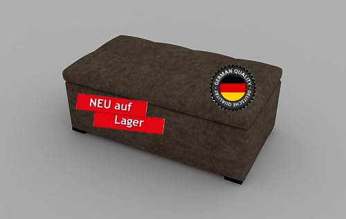 moebel17 5651 Defne Sitzbank mit Stauraum, gepolsterte Truhenbank, Aufbewahrungsbox, Schuhbank, Kunststofffüße, Braun, 76 x 40 x 38 cm