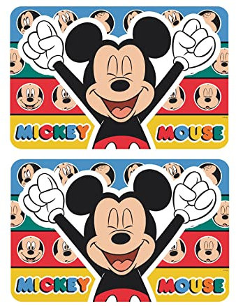 2 Stück kompatibel zu Mickey Maus Tischunterlage Platzdeckchen Malunterlage Knetunterlage Eßunterlage (Mehrfarbig Set 2)