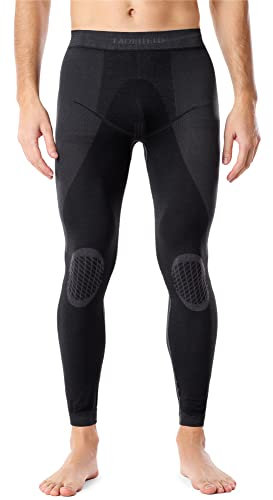 Ladeheid Lange Unterhosen Herren Thermounterwäsche Thermoaktiv Leggings Männer LAGI002 (Schwarz/Graphite, L)