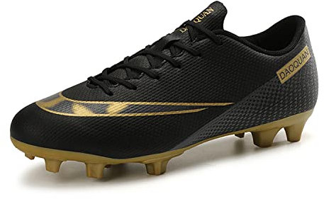 Kids Soccer Shoes Men Indoor Outdoor Football Boots Athletic Turf Mundial Team Cleat Running Sports Lightweight Breathable Anti-Skid Damping Shoes Black 33
