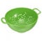 sourcing map Mini Food Colander with Double Handles, Rice Washing Strainer Plastic Fruit Pasta Drainer, Kitchen Food Mesh Colander for Vegetable Fruit-Green