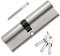 Bwintech Serrure Cylindre Euro 100mm (45/55) Nickel Satiné, Serrure Cylindre pour Porte, Clé/Clé avec 3 Clés Standard, Antivol, Antichoc, Anti-Perçage, Haute Sécurité pour Portes Bois