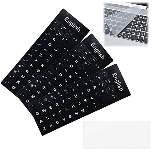 Autocollants de Clavier Anglais,Autocollants de Clavier D’Ordinateur Portable,Film de clav-ier Anti-poussière,pour Ordinateur Portable (3PCS)