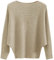 Cegerne Damen Pullover Fledermausärmel Oberteil Elegant Oversize Pulli Langarm Sweatshirt Strickpullover Batwing Knitted Sweater, Khaki