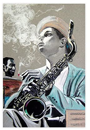 FISH DRAGATE Dexter Gordon 28 Leinwand-Poster, Wandkunst, Dekoration, Bild, Gemälde für Wohnzimmer, Schlafzimmer, Dekoration, ohne Rahmen, 40 x 60 cm