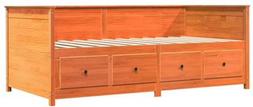 vidaXL Tagesbett ohne Matratze Wachsbraun 100x200 cm Massivholz Kiefer