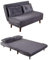 Home Source Double Sofa Bed Futon Couch, Folding Chair Recliner Settee, 2 Pillows, Grey Velvet